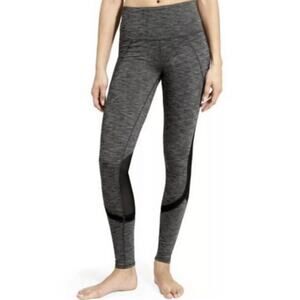 Athleta plie high vented heathered grey pocket leggings high rise small EUC